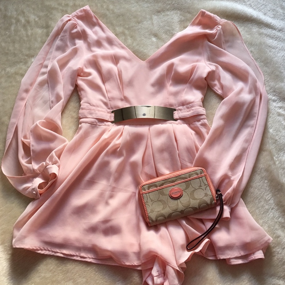 Pink sheer romper